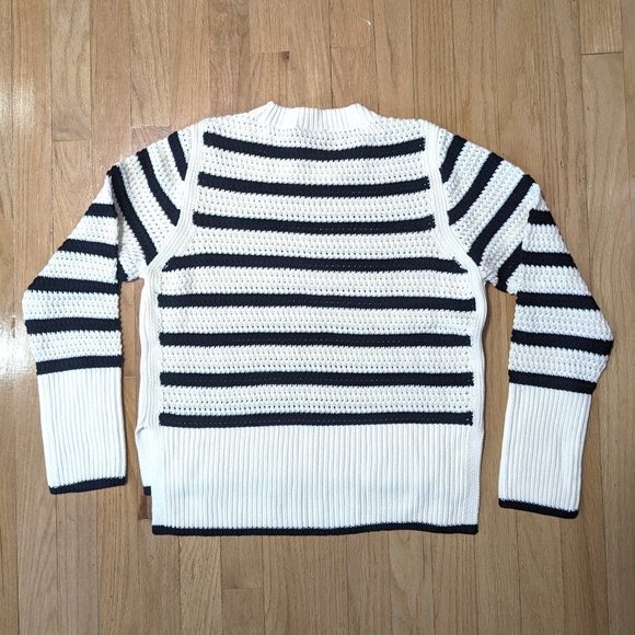 SOLD - ME+EM Cotton Textured Breton Sweater in Cream Size M (NEW WITH TAGS) - Picture 2 of 6